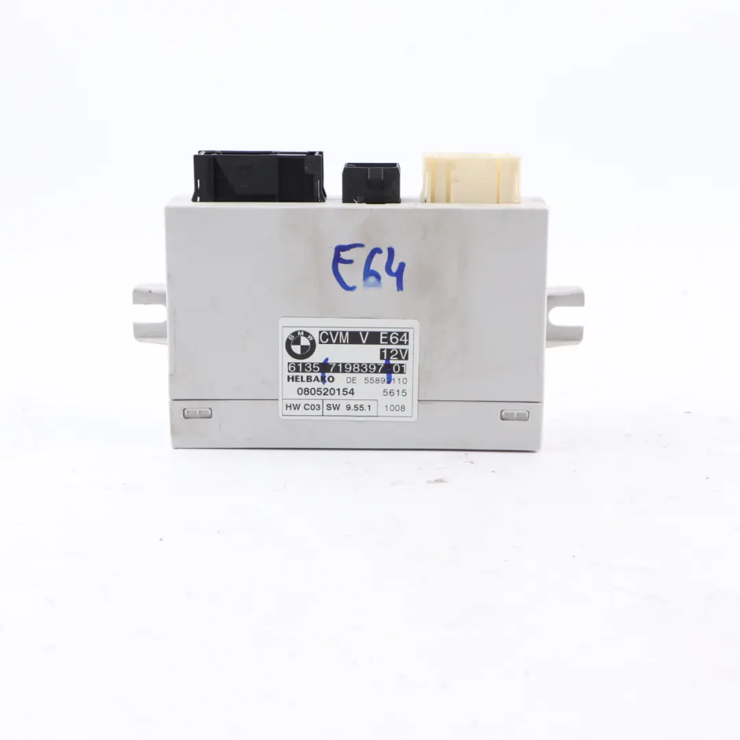 Techo Plegable ECU Unidad Control CVM Módulo para BMW E64 Cabrio Convertible con número de pieza 7198397 BMW E64 Cabrio Convertible Techo Plegable ECU Unidad Control CVM Módulo - SKU 7198397 - Número de pieza 7198397