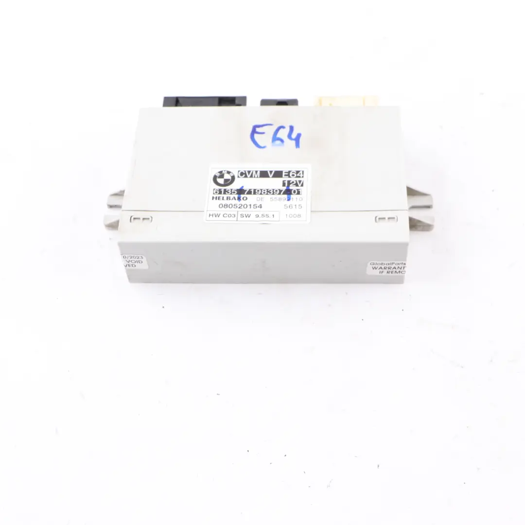 BMW E64 Cabrio Convertible Folding Top Roof ECU Control Unit CVM Module - SKU 7198397 - Part number 7198397
