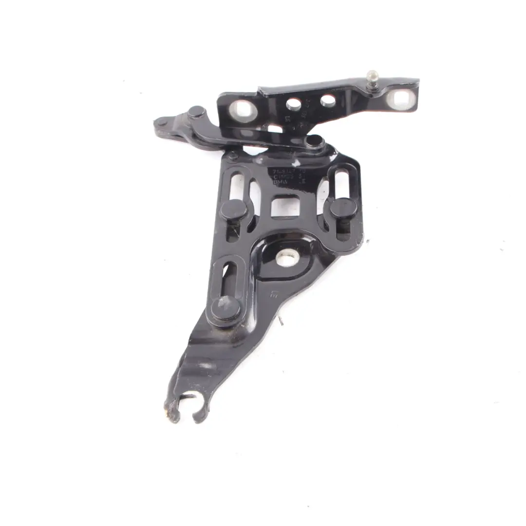 BMW X5 E70 X6 E71 Hood Hinge Bonnet Left N/S Ruby Black Metallic - S23 7148347 - SKU 7198617-RUB - Part number 7198617