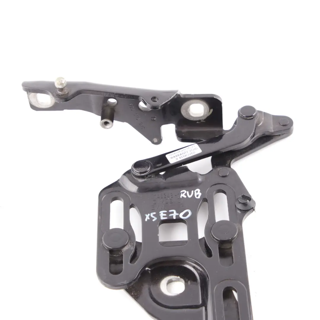 Hood Bonnet Hinge BMW X5 E70 X6 E71 Right O/S Ruby Black Metallic S23 to with Part number 7198618 Hood Bonnet Hinge BMW X5 E70 X6 E71 Right O/S Ruby Black Metallic S23 - SKU 7198618-RUB - Part number 7198618