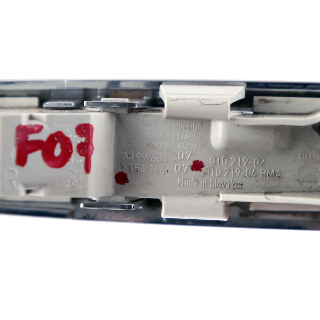 Indicator Lamp BMW F07 GT Right O/S Side Additional Turn White Chrome to with Part number 7199634 Indicator Lamp BMW F07 GT Right O/S Side Additional Turn White Chrome - SKU 7199634 - Part number 7199634