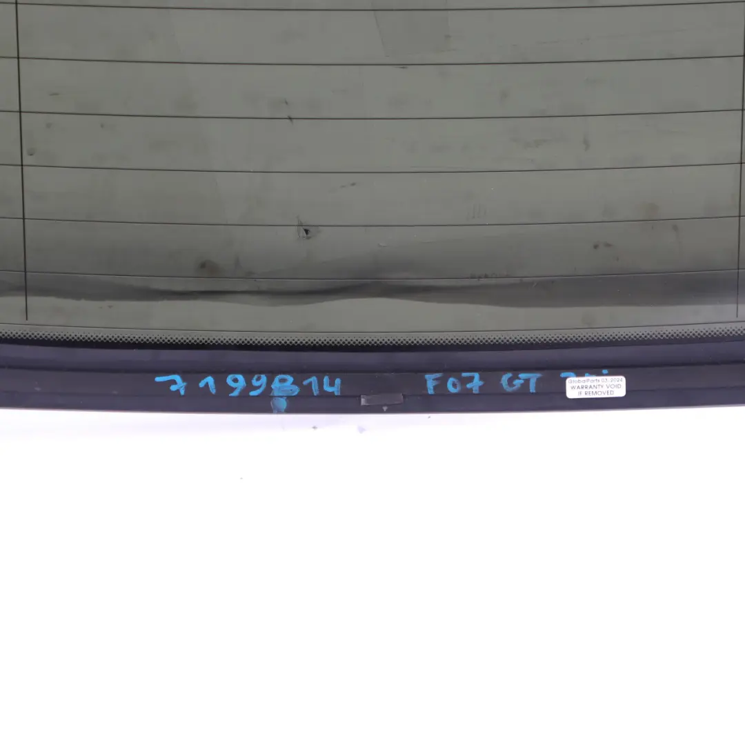 Window Glass Rear Saloon Boot Trunk Lid Tailgate Glazing Green AS2 to BMW F07 with Part number 7199814 BMW F07 Window Glass Rear Saloon Boot Trunk Lid Tailgate Glazing Green AS2 - SKU 7199814 - Part number 7199814