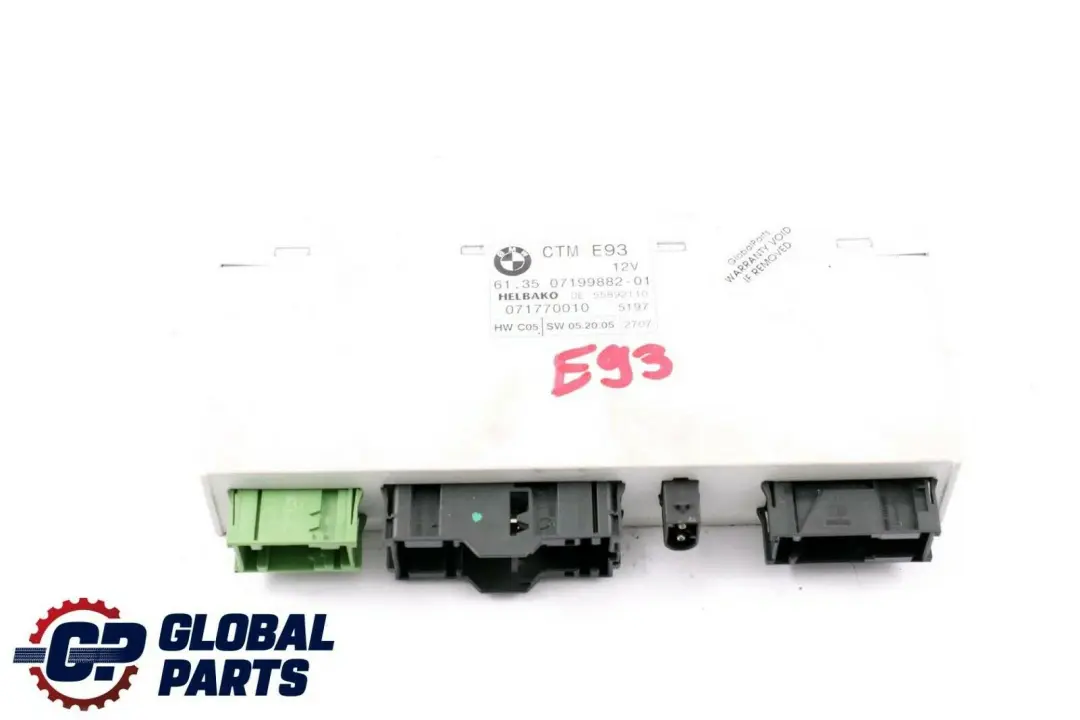 Techo Plegable Módulo ECU CTM 7199882 para BMW E93 Cabrio con número de pieza 7199885 BMW E93 Cabrio Techo Plegable Módulo ECU CTM 7199882 - SKU 7199885 - Número de pieza 7199885