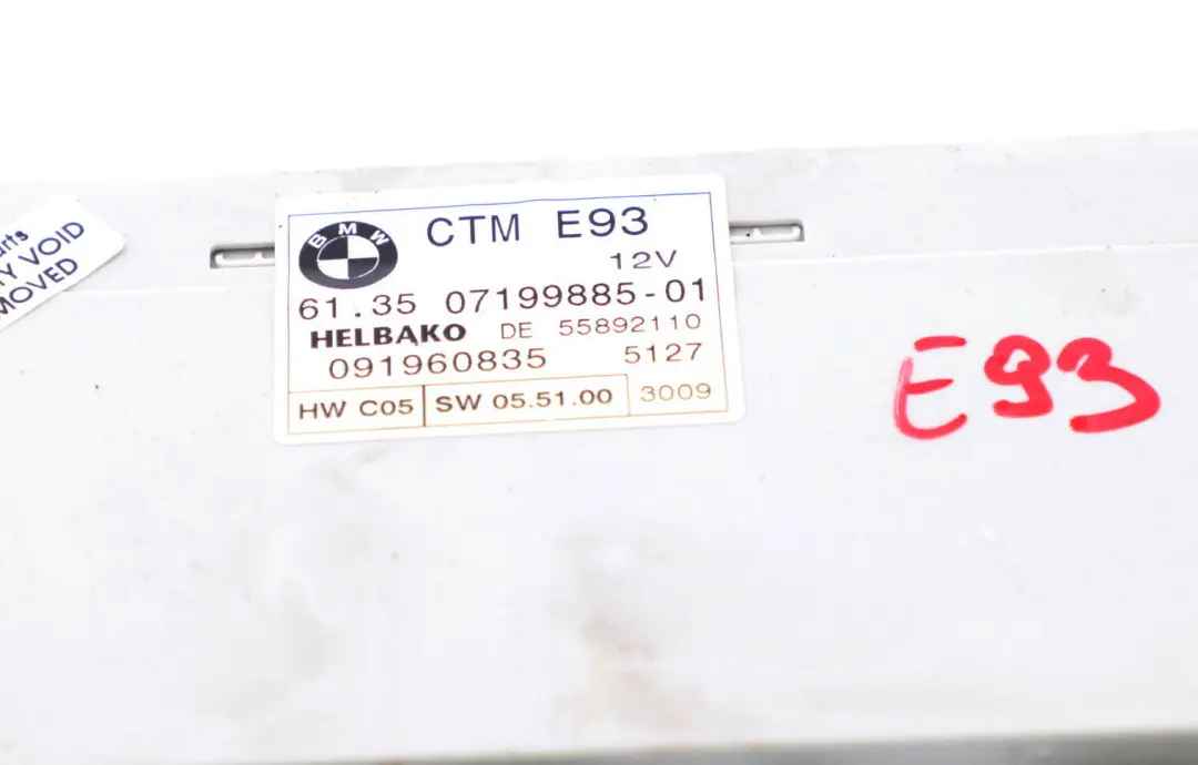 Folding Top Roof ECU Module CTM 7199882 to BMW E93 Cabrio Convertible with Part number 7199885 BMW E93 Cabrio Convertible Folding Top Roof ECU Module CTM 7199882 - SKU 7199885 - Part number 7199885