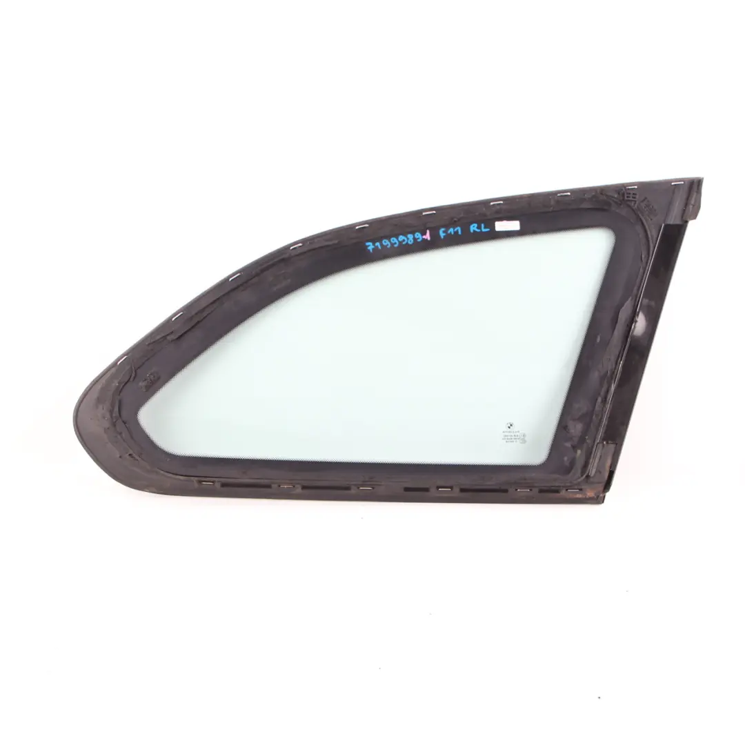 BMW F11 Touring Side Window Rear Left N/S Quarter Glass AS2 Chrome - SKU 7199989-1 - Part number 7199989
