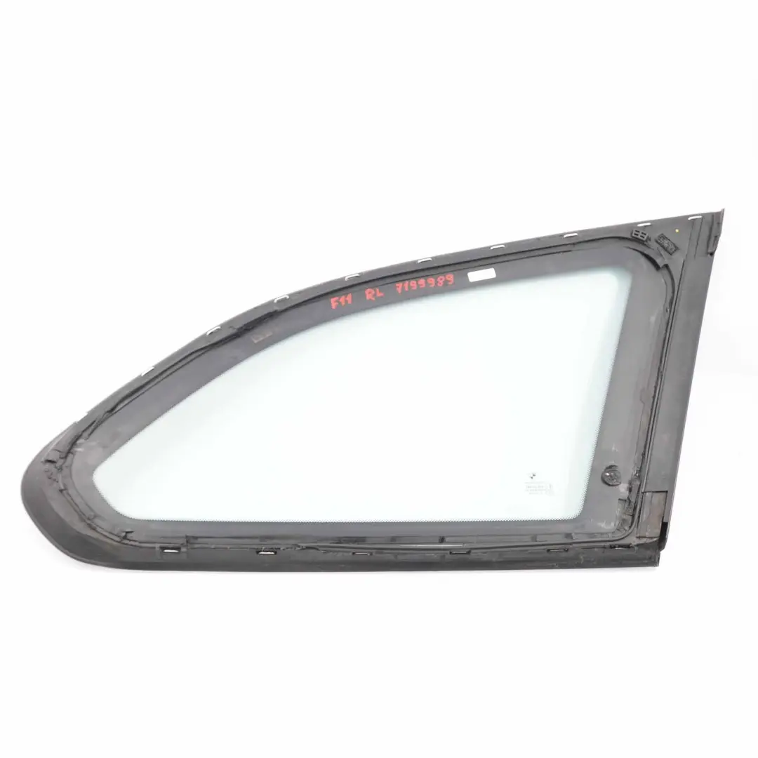 BMW F11 Touring Side Window Rear Left N/S Quarter Glass AS2 Chrome - SKU 7199989 - Part number 7199989