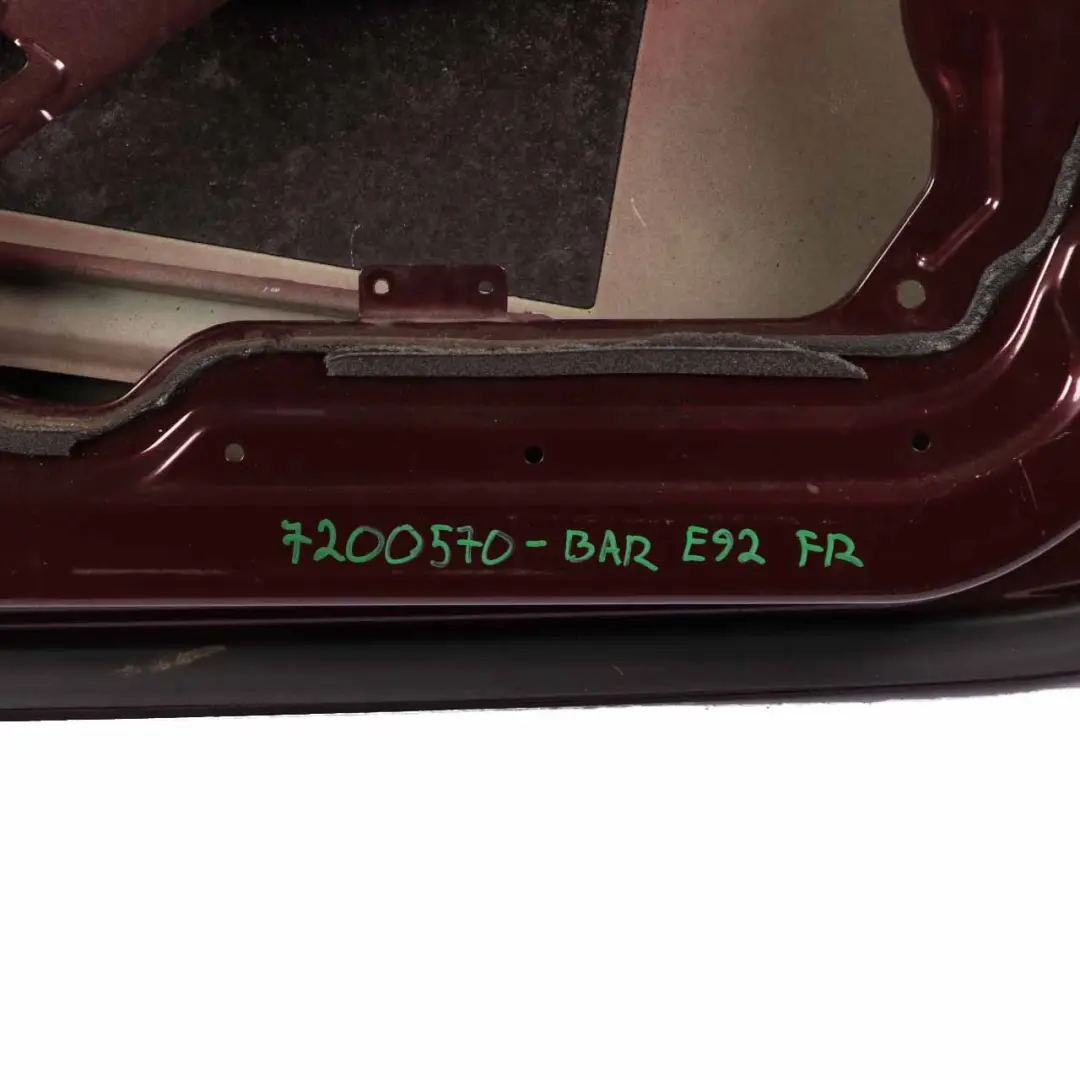 Door Front Right O/S BMW E92 E93 Barberarot Barbera Rot Metallic - A39 to with Part number 7200570 Door Front Right O/S BMW E92 E93 Barberarot Barbera Rot Metallic - A39 - SKU 7200570-BAR - Part number 7200570
