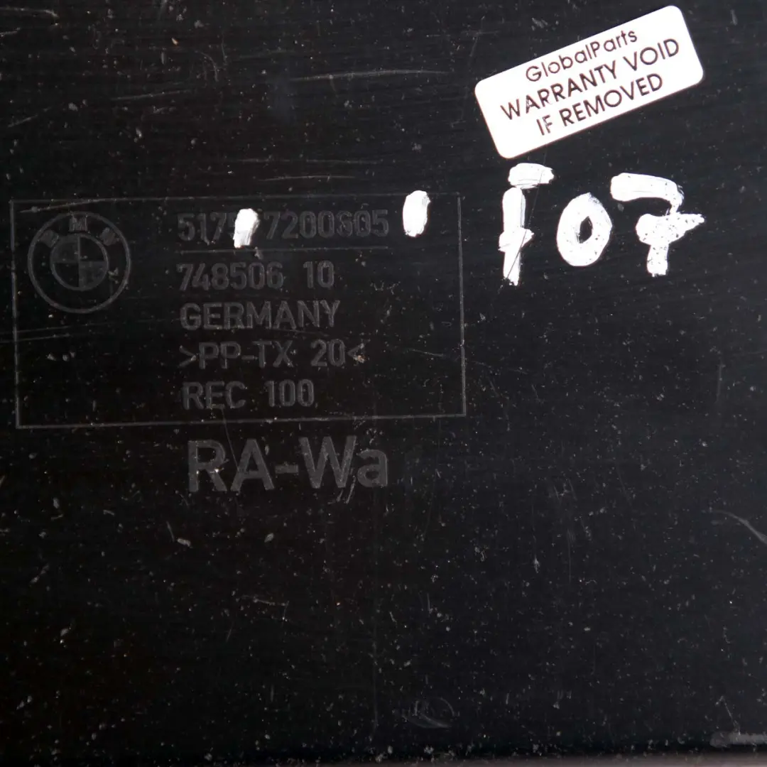 BMW F07 F11 Air Compressor Cover Undertray Underfloor Coating Panel Rear - SKU 7200605 - Part number 7200605