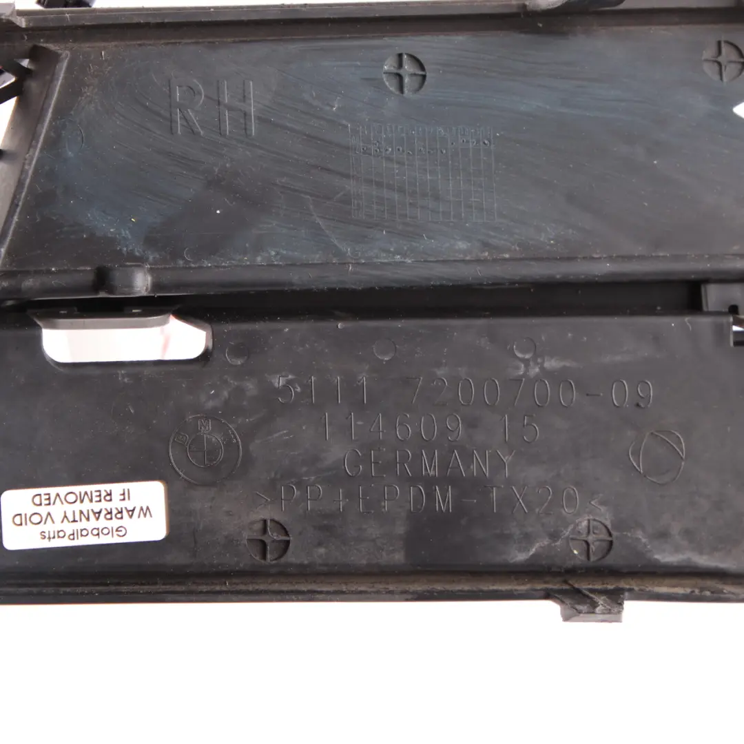 Stoßstange rechts Kühlergrill Kühlergrillverkleidung für BMW F10 F11 mit Teilenummer 7200700 BMW F10 F11 Stoßstange rechts Kühlergrill Kühlergrillverkleidung - SKU 7200700 - Teilenummer 7200700