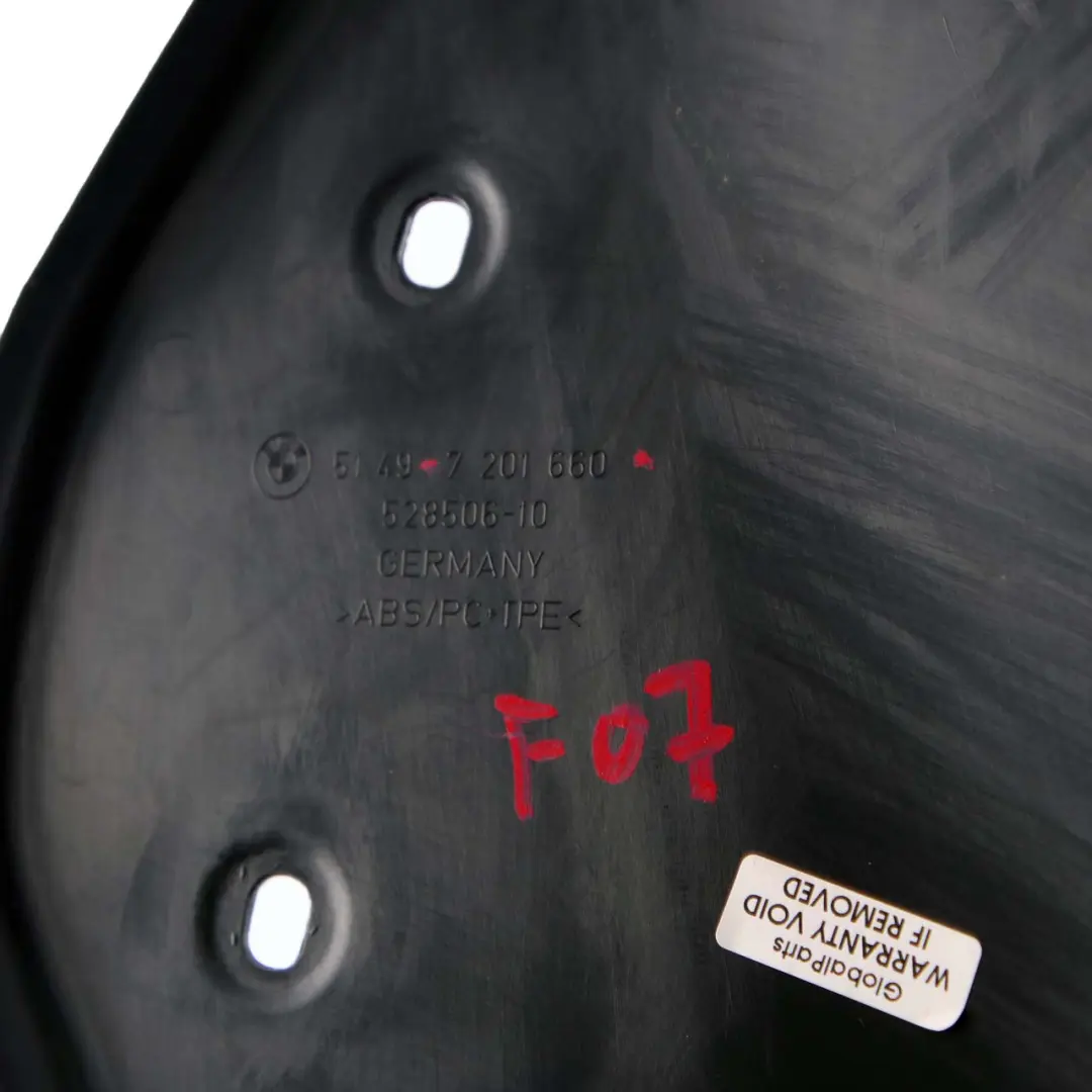 BMW F07 GT Trim Water Gutter Bottom Right O/S Cover Trunk Lid Rear - SKU 7201660 - Part number 7201660