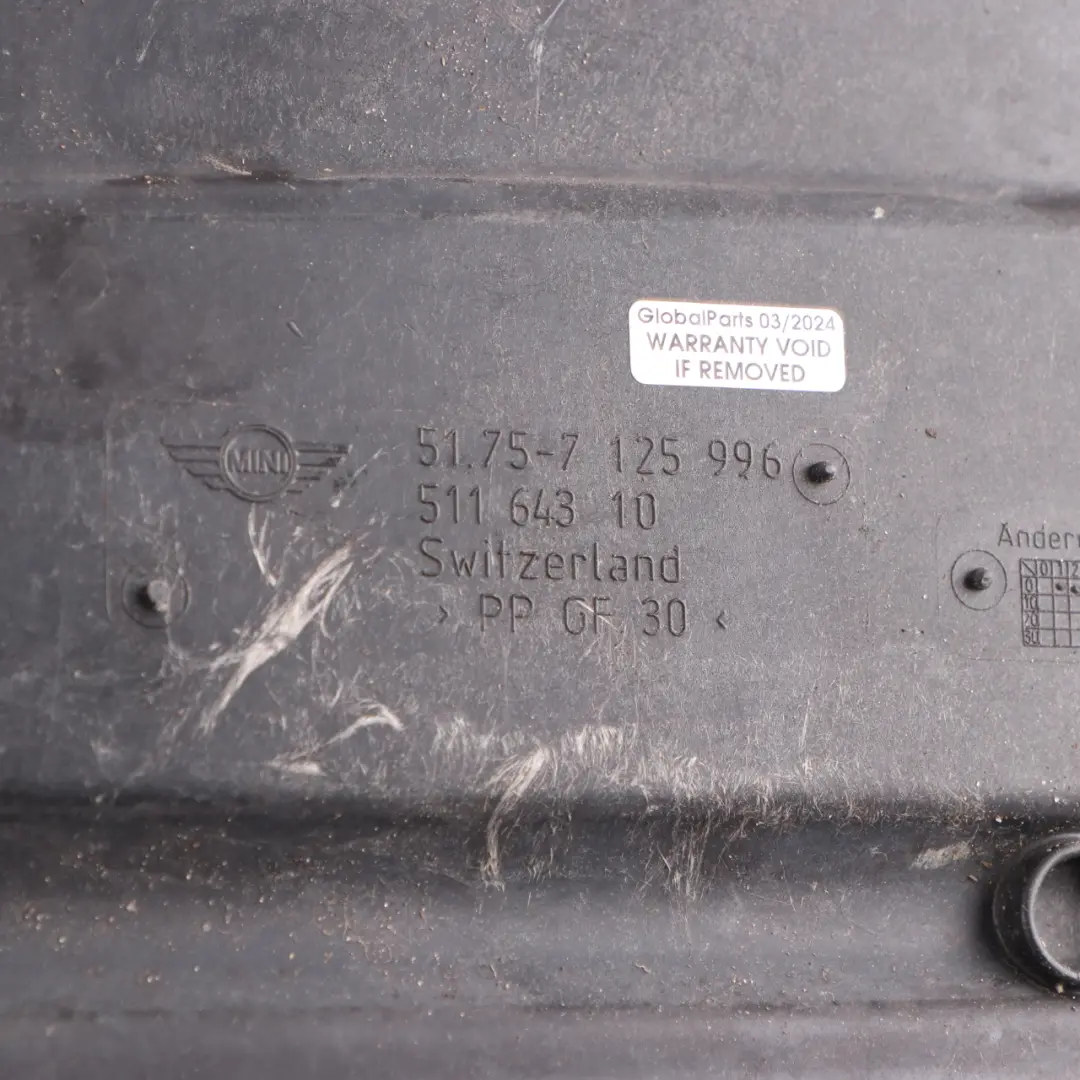 Mini Cooper R50 R52 R53 1 Front Underbody Paneling Panel 7125966 Petrol - SKU 7201782-1 - Part number 7201782