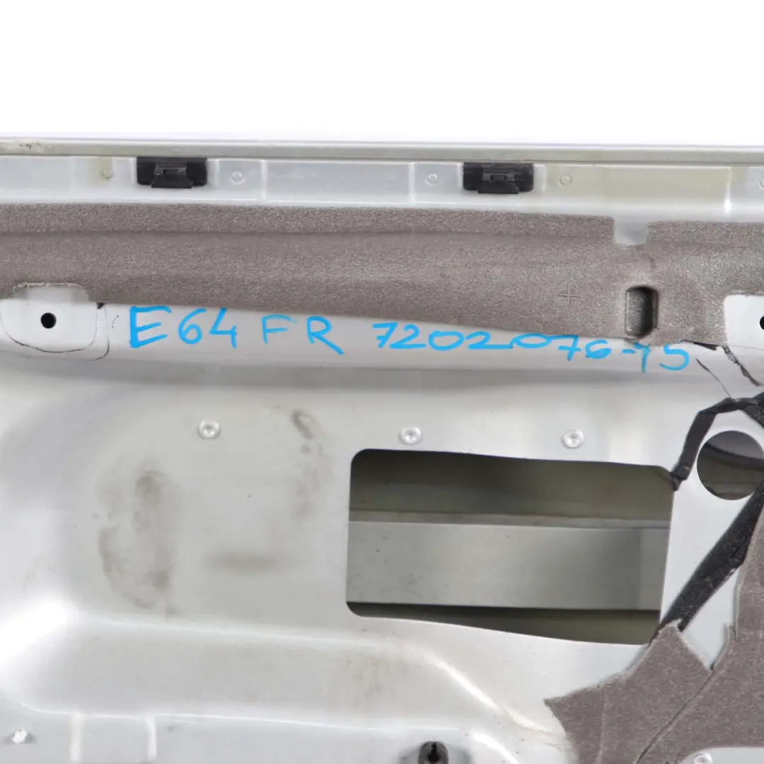 Front Door BMW E63 E64 Right O/S Panel Titansilber Titan Silver - 354 to with Part number 7202076 Front Door BMW E63 E64 Right O/S Panel Titansilber Titan Silver - 354 - SKU 7202076-TS - Part number 7202076