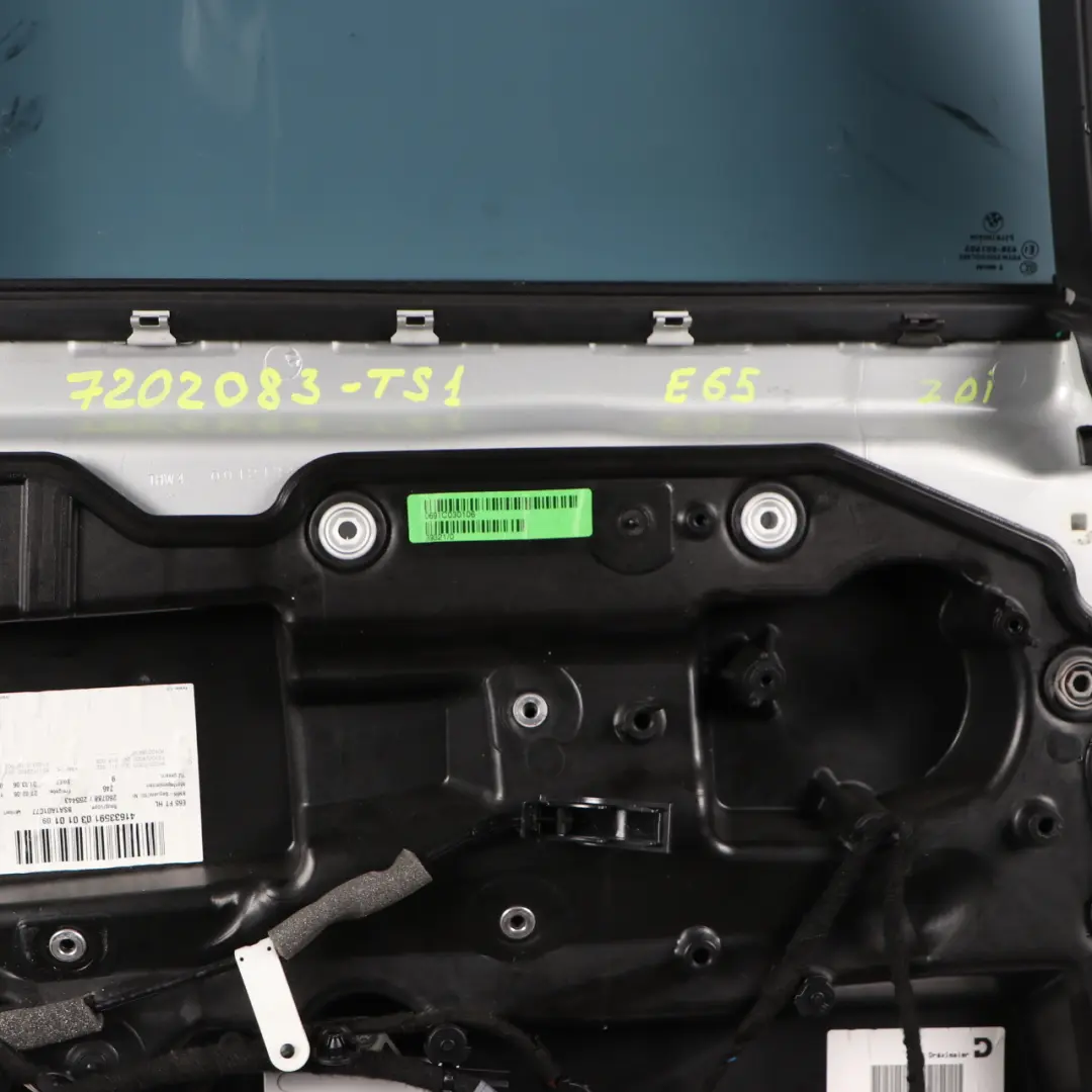 Door Rear Left N/S Titansilber Titan Silver Metallic - 354 to BMW E65 with Part number 7202083 BMW E65 Door Rear Left N/S Titansilber Titan Silver Metallic - 354 - SKU 7202083-TS1 - Part number 7202083