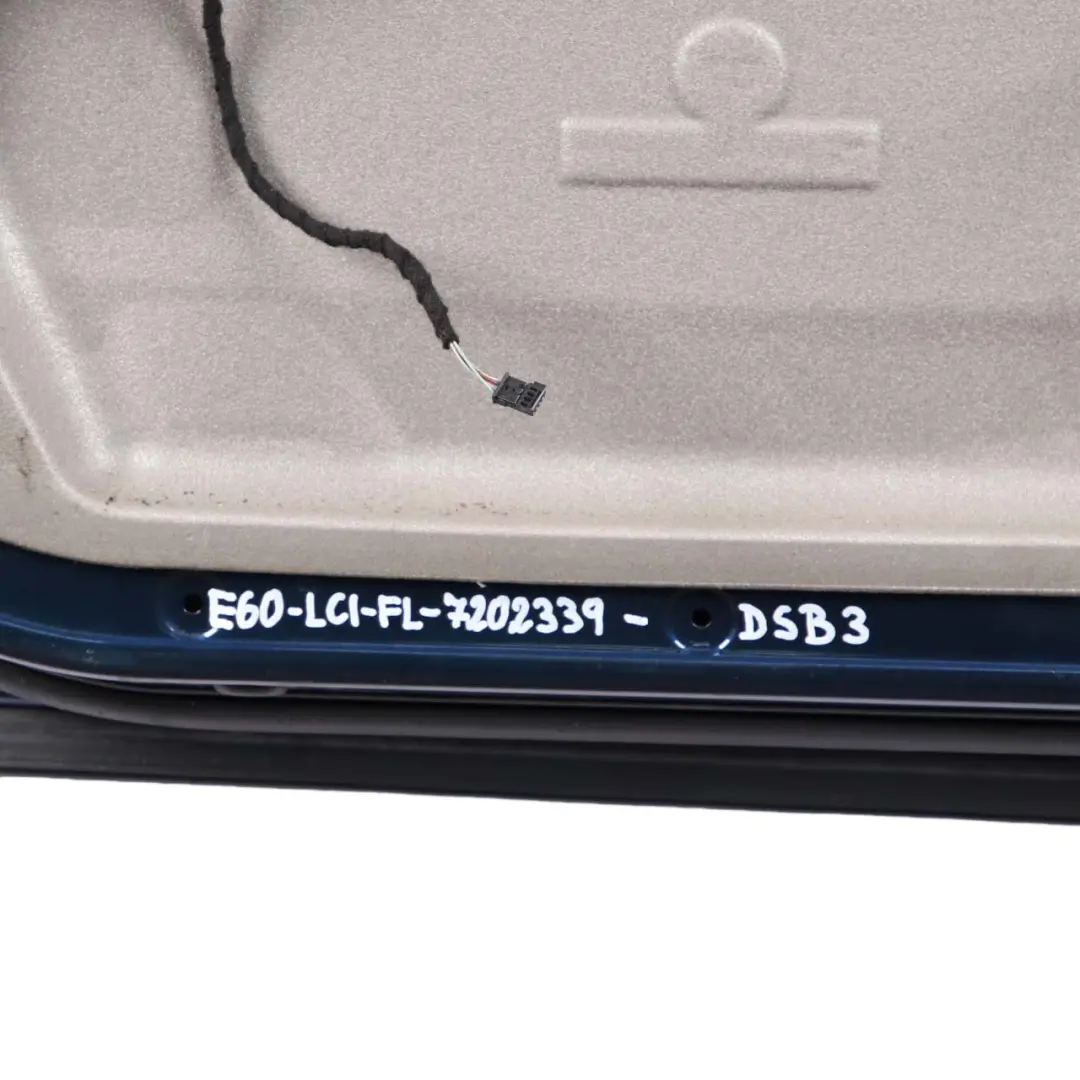 Door Front Left N/S Tiefseeblau Deep Sea Blue Metallic - A76 to BMW 5 E60 E61 with Part number 7202339 BMW 5 E60 E61 Door Front Left N/S Tiefseeblau Deep Sea Blue Metallic - A76 - SKU 7202339-DSB2 - Part number 7202339
