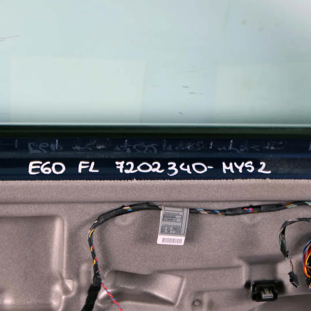 Door Front Left N/S BMW E60 E61 Mysticblau Mystic Blue Metallic - A07 to with Part number 7202339 Door Front Left N/S BMW E60 E61 Mysticblau Mystic Blue Metallic - A07 - SKU 7202339-MYS1 - Part number 7202339