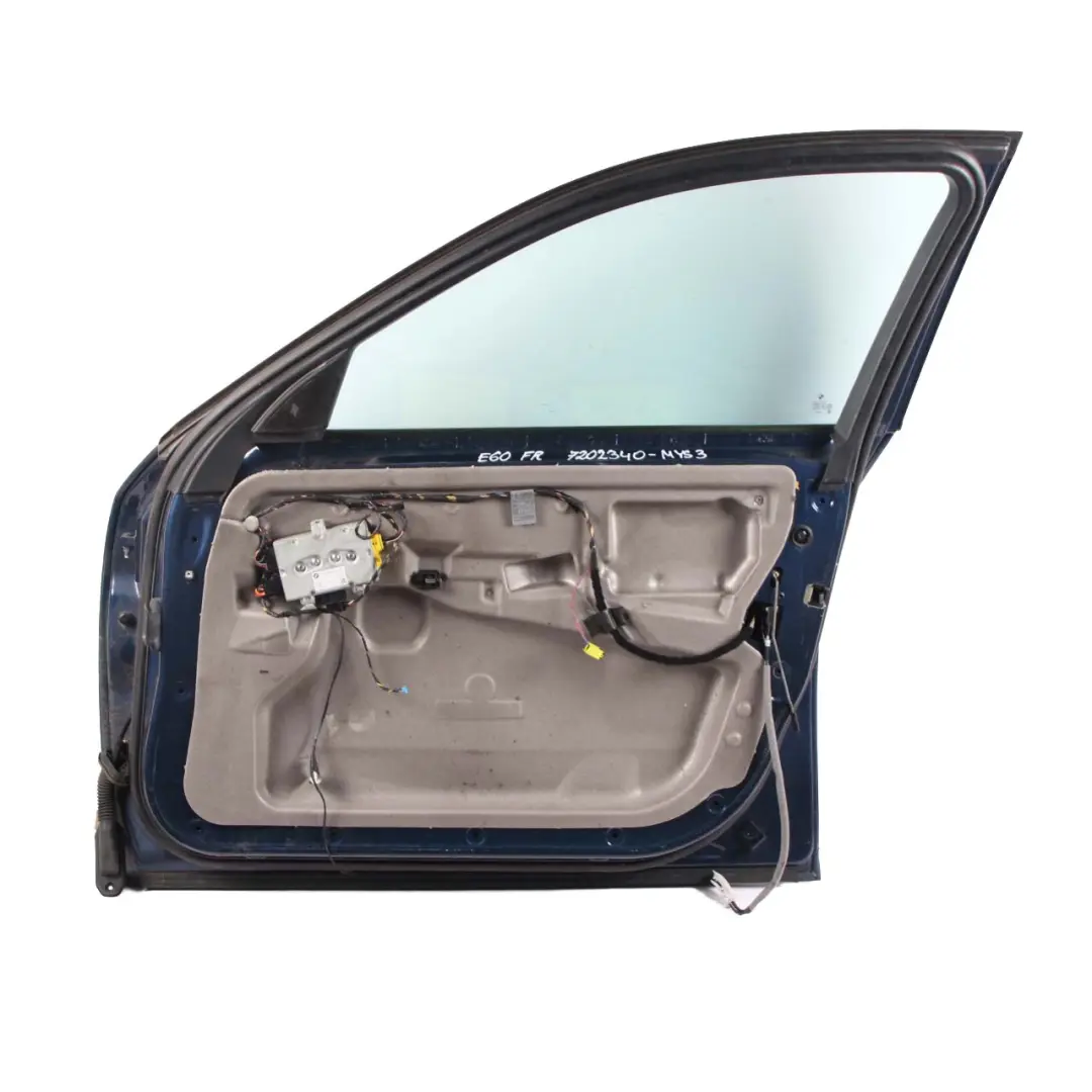 Door Front Right O/S Mysticblau Mystic Blue Metallic - A07 to BMW 5 E60 E61 with Part number 7202340 BMW 5 E60 E61 Door Front Right O/S Mysticblau Mystic Blue Metallic - A07 - SKU 7202340-MYS3 - Part number 7202340