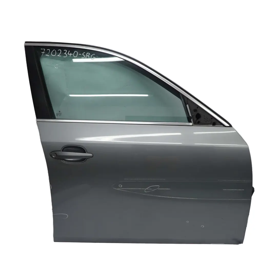 Door Front Right O/S Silbergrau Silver Grey Metallic - A08 to BMW E60 E61 with Part number 41517202340 BMW E60 E61 Door Front Right O/S Silbergrau Silver Grey Metallic - A08 - SKU 7202340-SBG - Part number 41517202340