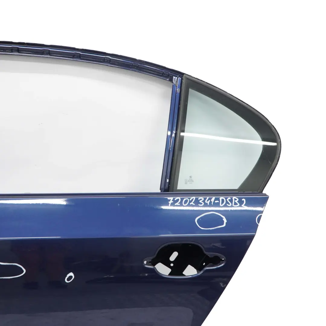 Left Door N/S Tiefseeblau Deep Sea Blue Metallic - A76 to BMW 5 E60 Rear with Part number 7202341 BMW 5 E60 Rear Left Door N/S Tiefseeblau Deep Sea Blue Metallic - A76 - SKU 7202341-DSB2 - Part number 7202341