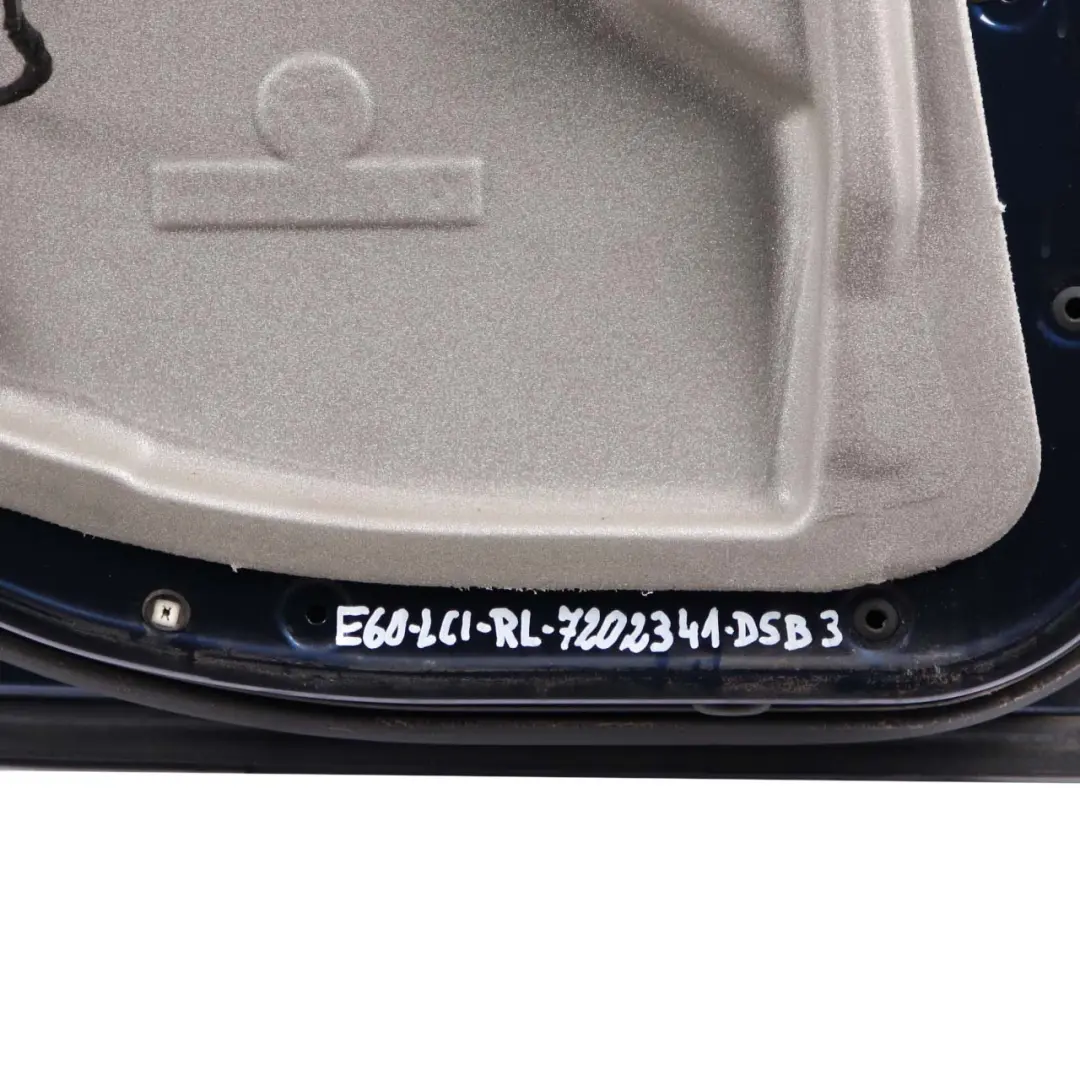 Left Door N/S Tiefseeblau Deep Sea Blue Metallic - A76 to BMW 5 E60 Rear with Part number 7202341 BMW 5 E60 Rear Left Door N/S Tiefseeblau Deep Sea Blue Metallic - A76 - SKU 7202341-DSB3 - Part number 7202341