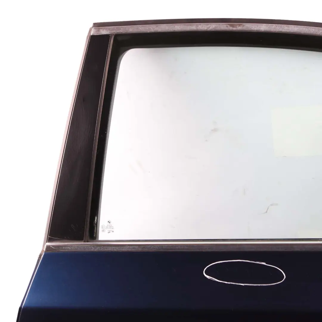 BMW 5 E60 Rear Left Door N/S Tiefseeblau Deep Sea Blue Metallic - A76 - SKU 7202341-DSB3 - Part number 7202341