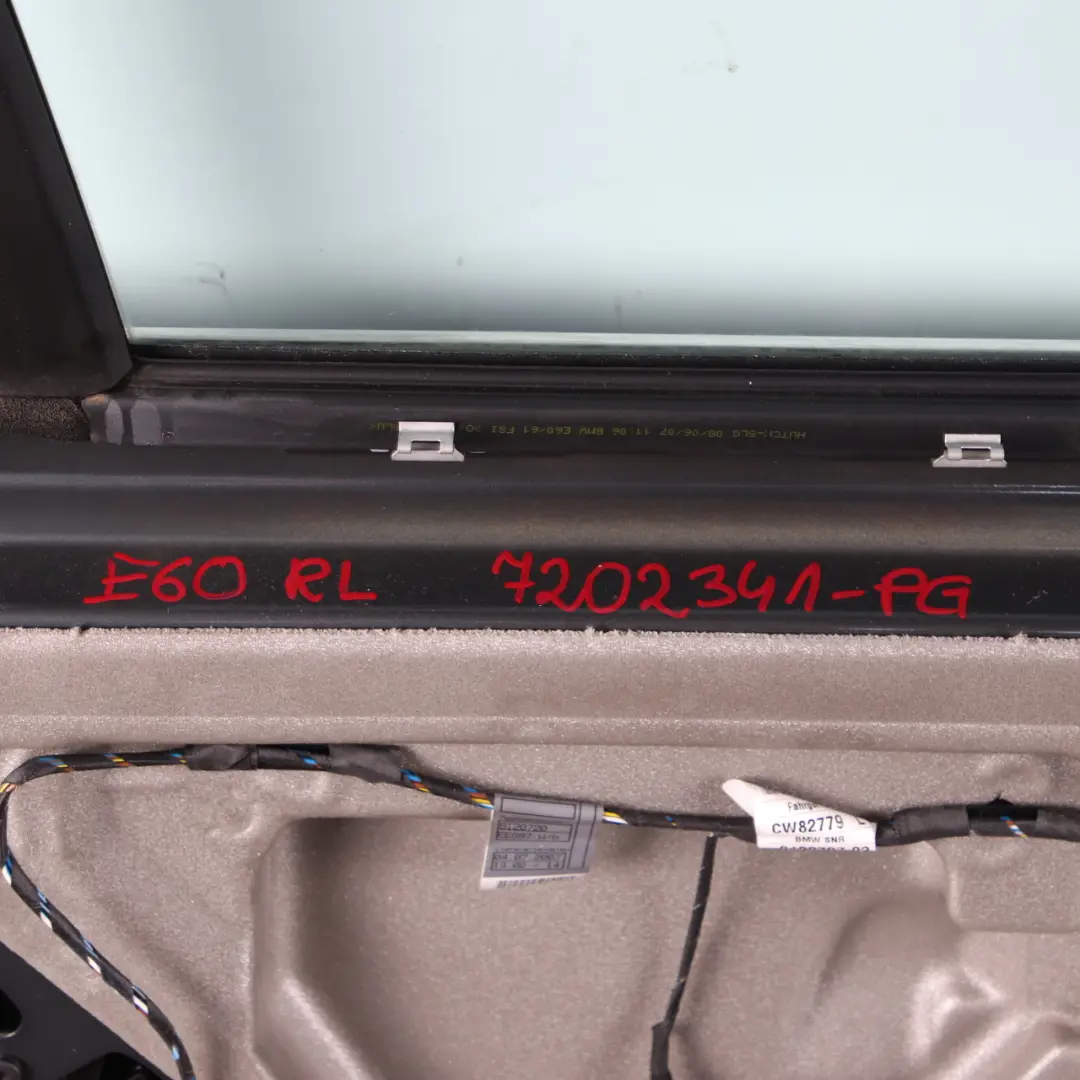 Door Rear Left Panel N/S Platingrau Platinum Grey Metallic - A68 to BMW E60 with Part number 7202341 BMW E60 Door Rear Left Panel N/S Platingrau Platinum Grey Metallic - A68 - SKU 7202341-PG - Part number 7202341