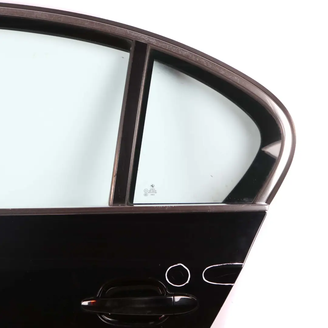 Door Rear Left Panel N/S Schwarz 2 Black - 668 to BMW E60 with Part number 7202341 BMW E60 Door Rear Left Panel N/S Schwarz 2 Black - 668 - SKU 7202341-SCH - Part number 7202341