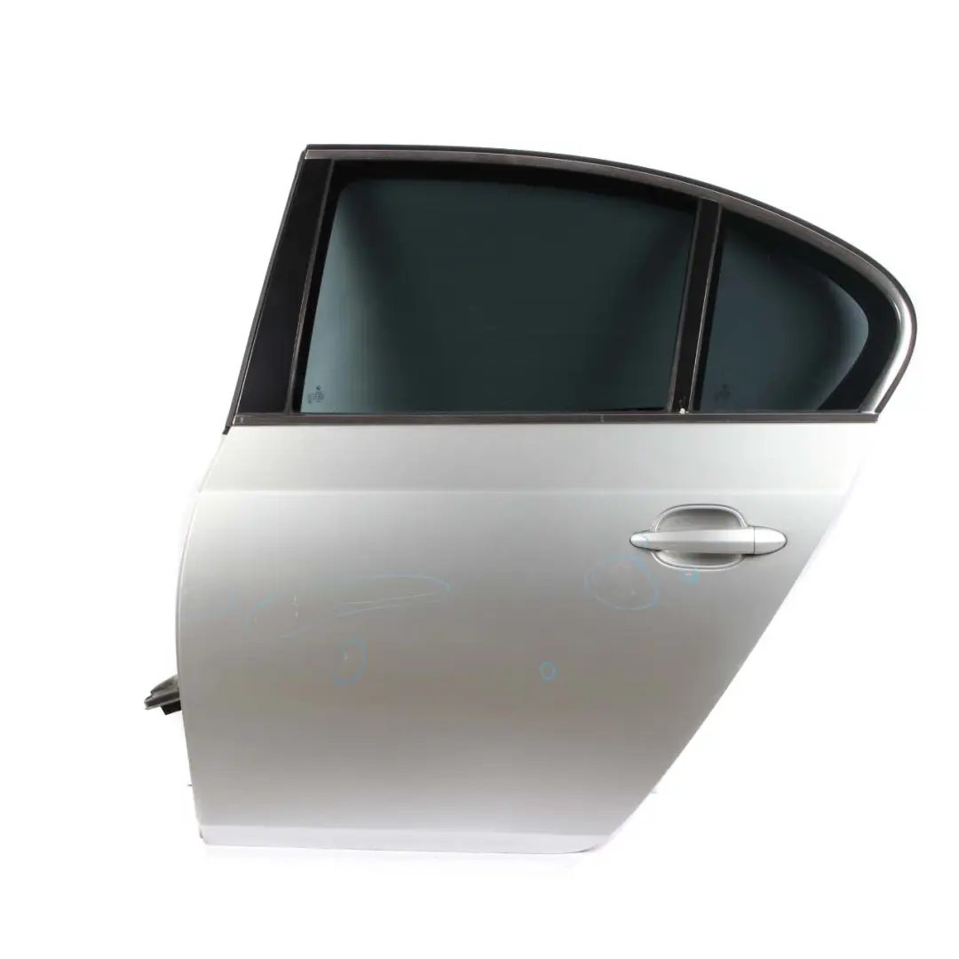 Door Rear Left Side N/S Titansilber Silver Metallic - 354 to BMW E60 with Part number 7202341 BMW E60 Door Rear Left Side N/S Titansilber Silver Metallic - 354 - SKU 7202341-TS2 - Part number 7202341