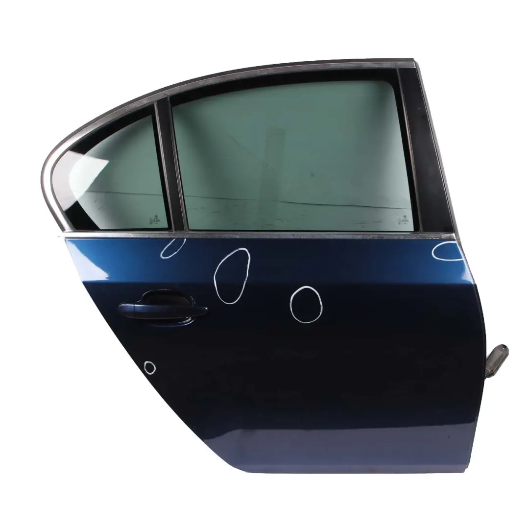 Door Rear Right O/S Tiefseeblau Deep Sea Blue Metallic - A76 to BMW 5 Series E60 with Part number 7202342 BMW 5 Series E60 Door Rear Right O/S Tiefseeblau Deep Sea Blue Metallic - A76 - SKU 7202342-DSB - Part number 7202342