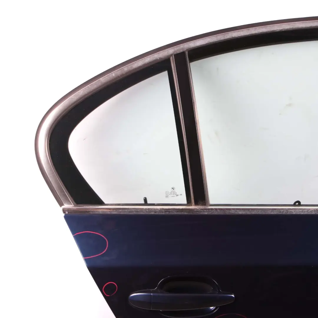 Door Rear Right O/S Tiefseeblau Deep Sea Blue Metallic - A76 to BMW 5 Series E60 1 with Part number 7202342 BMW 5 Series E60 1 Door Rear Right O/S Tiefseeblau Deep Sea Blue Metallic - A76 - SKU 7202342-DSB1 - Part number 7202342