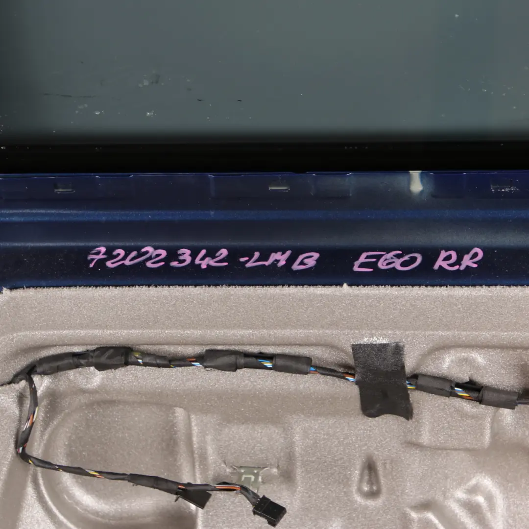 Door Rear Right O/S Covering Panel Le Mans Blau Blue Metallic - 381 to BMW E60 with Part number 7202342 BMW E60 Door Rear Right O/S Covering Panel Le Mans Blau Blue Metallic - 381 - SKU 7202342-LMB - Part number 7202342