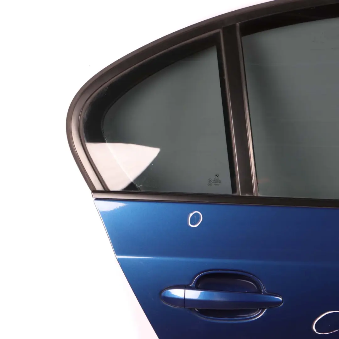Door Rear Right O/S Covering Panel Le Mans Blau Blue Metallic - 381 to BMW E60 with Part number 7202342 BMW E60 Door Rear Right O/S Covering Panel Le Mans Blau Blue Metallic - 381 - SKU 7202342-LMB - Part number 7202342