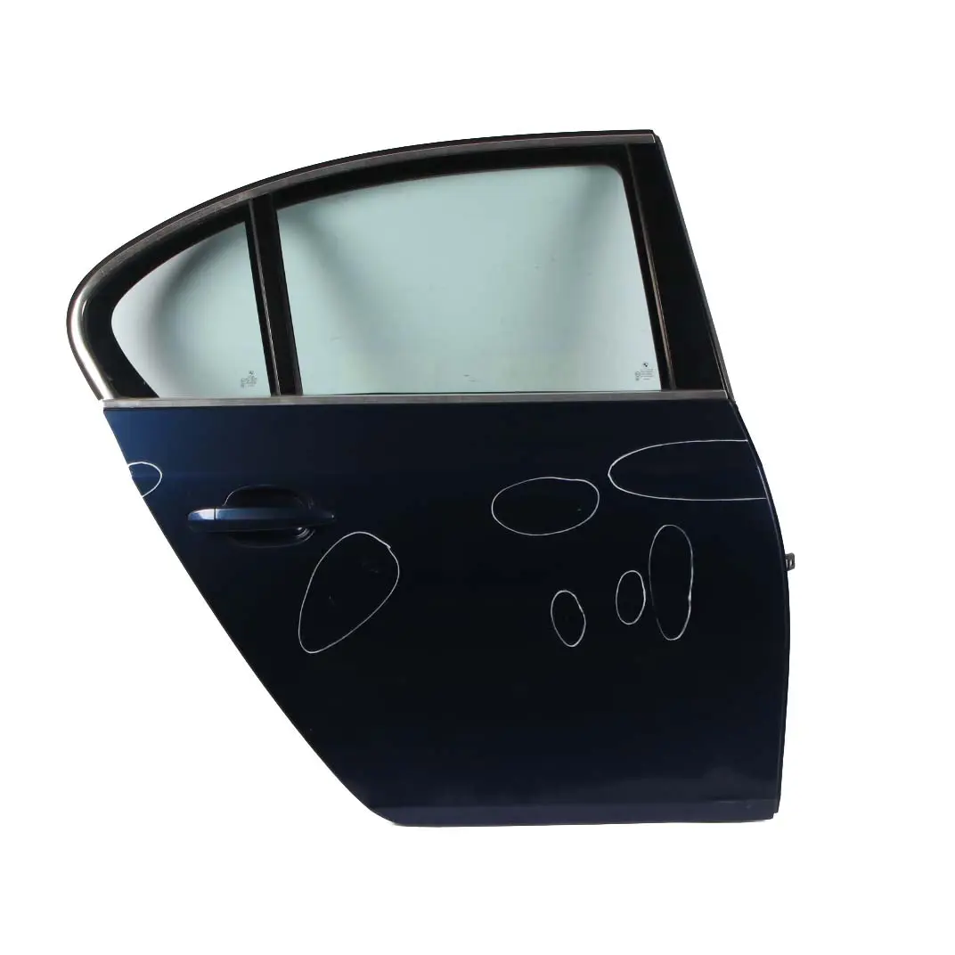 BMW E60 Door Rear Right O/S Mysticblau Mystic Blue Metallic - A07 - SKU 7202342-MYS - Part number 7202342