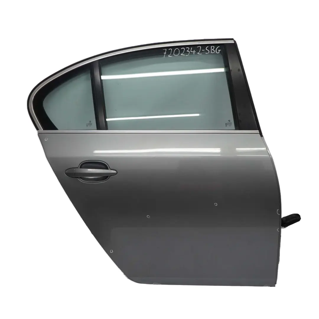 Door Rear Right O/S Silbergrau Silver Grey Metallic - A08 to BMW E60 with Part number 7202342 BMW E60 Door Rear Right O/S Silbergrau Silver Grey Metallic - A08 - SKU 7202342-SBG - Part number 7202342