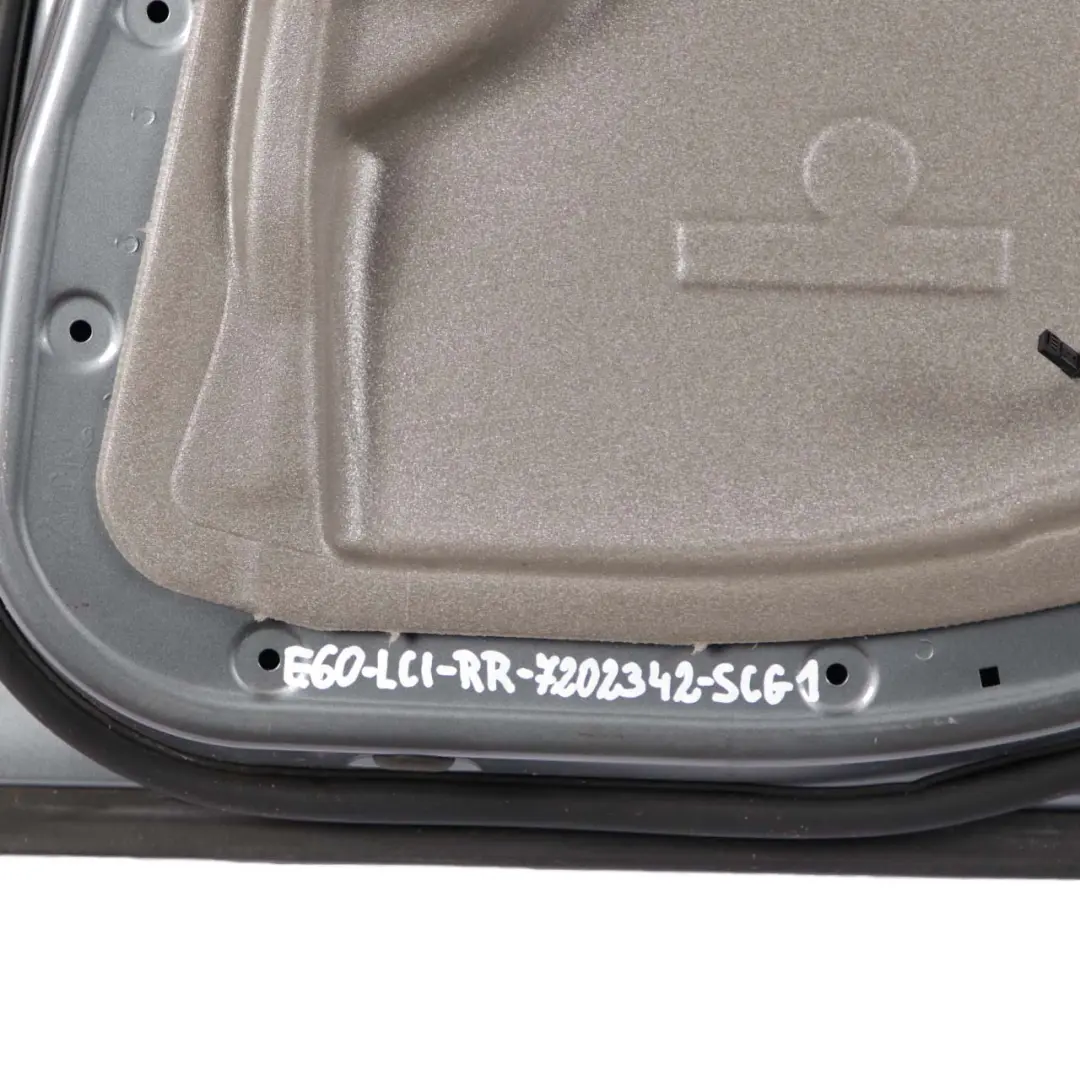 Door Rear Right O/S Spacegrau Space Grey Metallic - A52 to BMW 5 E60 with Part number 7202342 BMW 5 E60 Door Rear Right O/S Spacegrau Space Grey Metallic - A52 - SKU 7202342-SCG1 - Part number 7202342