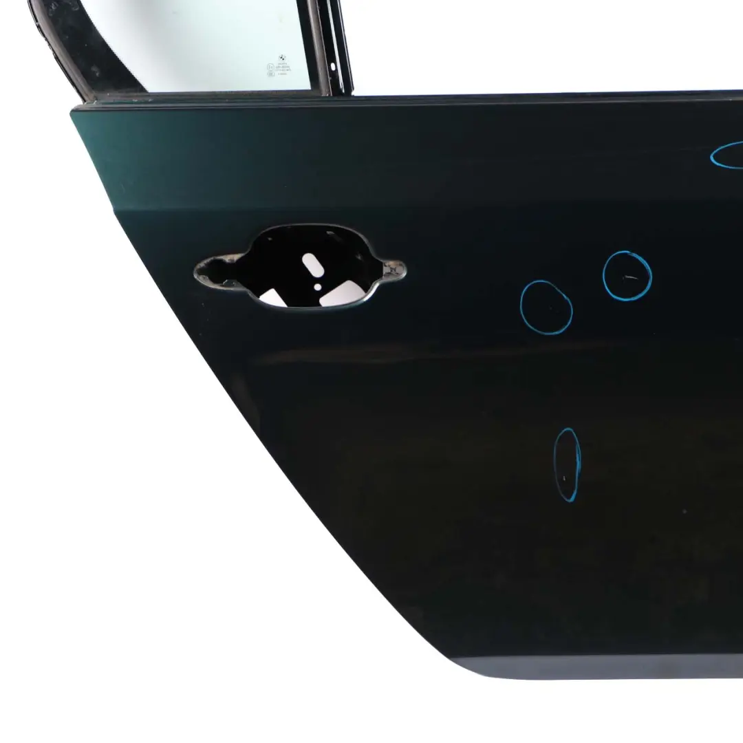 Door Rear Right O/S Tiefgruen Deep Green Metallic - A43 to BMW 5 E60 with Part number 7202342 BMW 5 E60 Door Rear Right O/S Tiefgruen Deep Green Metallic - A43 - SKU 7202342-TG - Part number 7202342