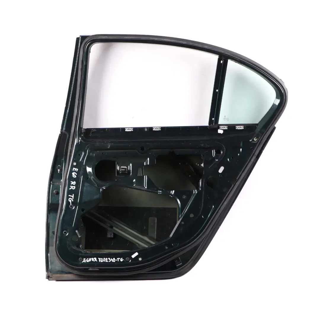 Door Rear Right O/S Tiefgruen Deep Green Metallic - A43 to BMW 5 E60 with Part number 7202342 BMW 5 E60 Door Rear Right O/S Tiefgruen Deep Green Metallic - A43 - SKU 7202342-TG - Part number 7202342