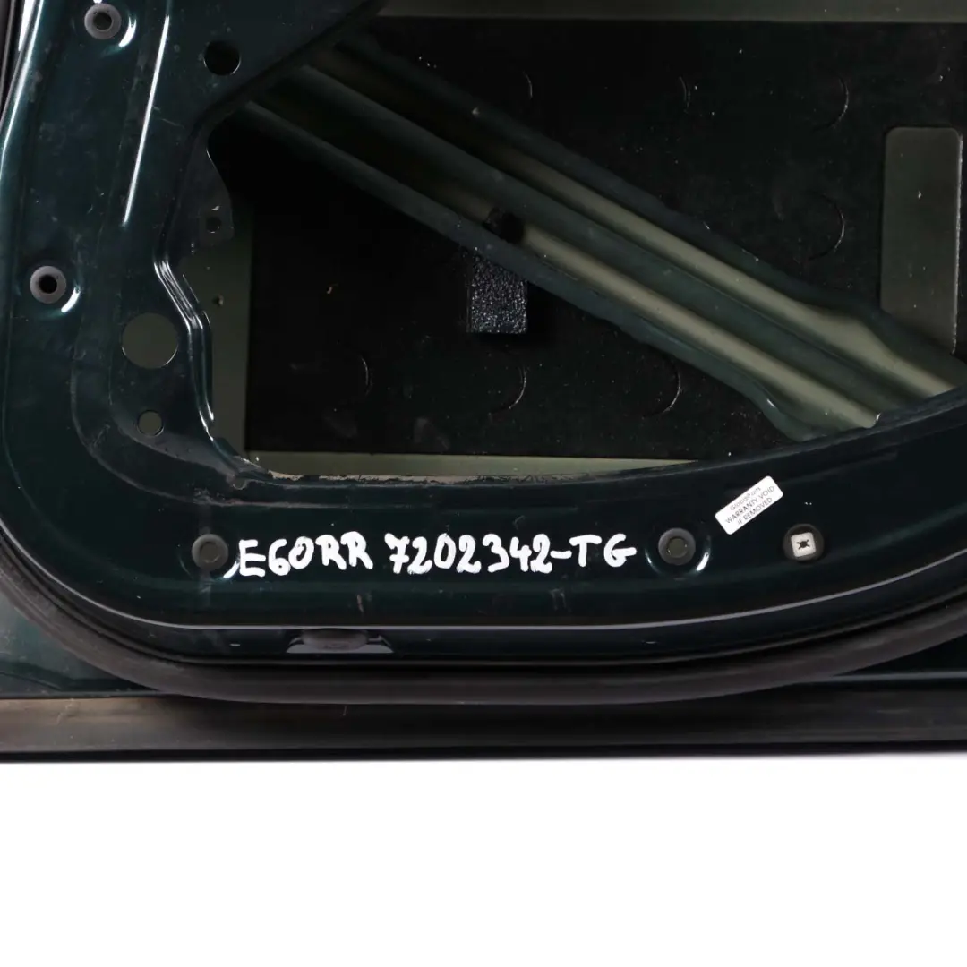 Door Rear Right O/S Tiefgruen Deep Green Metallic - A43 to BMW 5 E60 with Part number 7202342 BMW 5 E60 Door Rear Right O/S Tiefgruen Deep Green Metallic - A43 - SKU 7202342-TG - Part number 7202342
