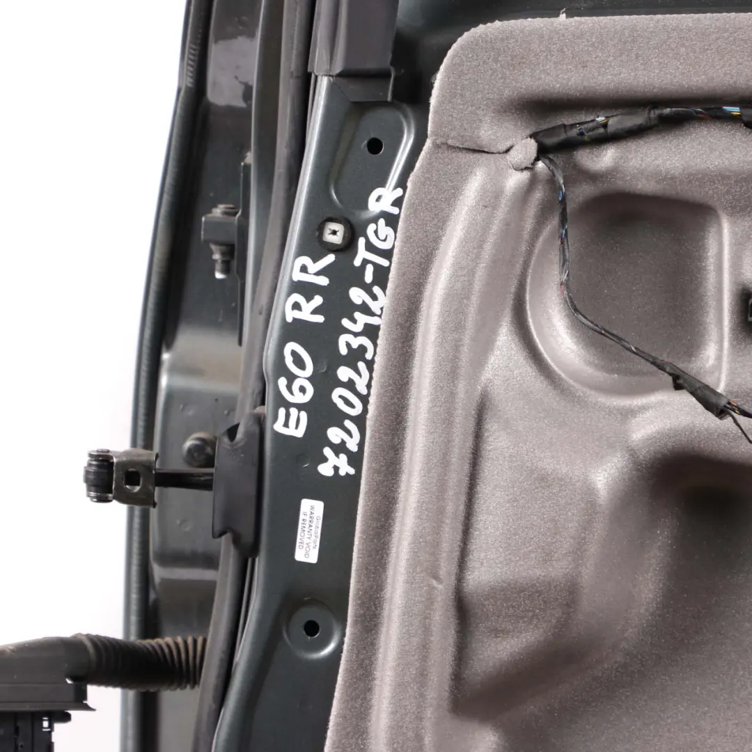 Door Rear Right O/S Titangrau Titan Grey II Metallic - 892 to BMW 5 E60 with Part number 7202342 BMW 5 E60 Door Rear Right O/S Titangrau Titan Grey II Metallic - 892 - SKU 7202342-TGR - Part number 7202342