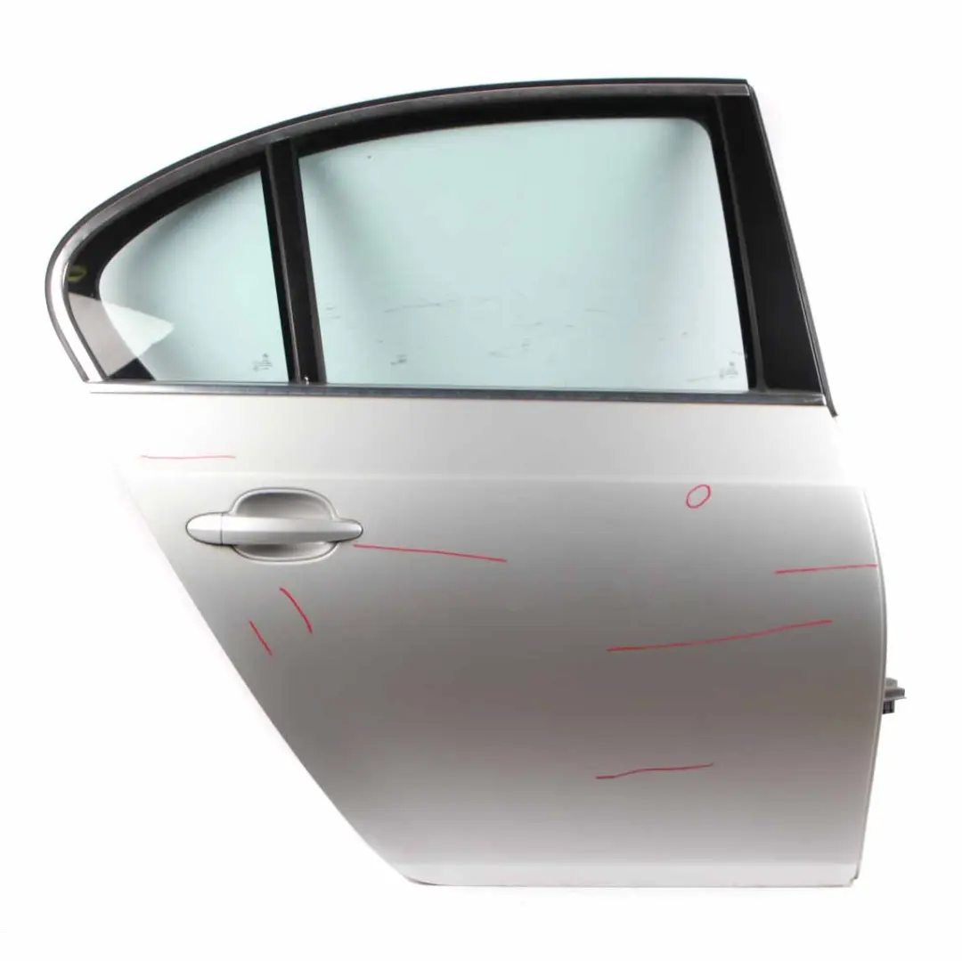 Door Rear Right O/S Titansilber Titan Silver Metallic - 354 to BMW E60 with Part number 7202342 BMW E60 Door Rear Right O/S Titansilber Titan Silver Metallic - 354 - SKU 7202342-TS - Part number 7202342