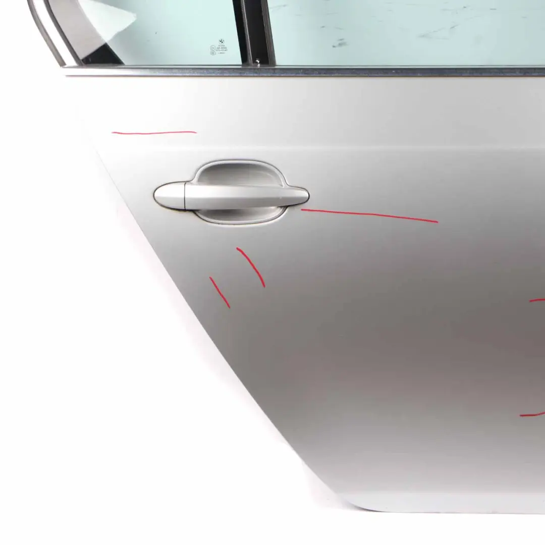 Door Rear Right O/S Titansilber Titan Silver Metallic - 354 to BMW E60 with Part number 7202342 BMW E60 Door Rear Right O/S Titansilber Titan Silver Metallic - 354 - SKU 7202342-TS - Part number 7202342