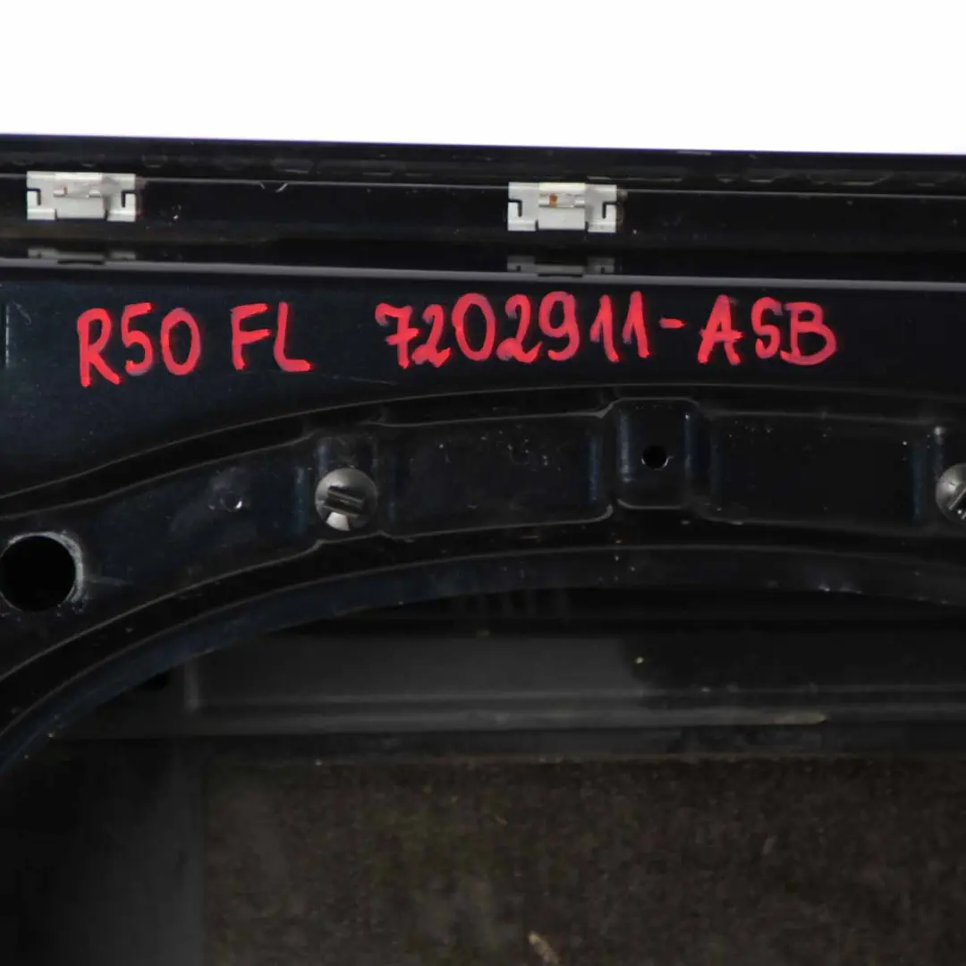 Front Door Mini R50 R52 R53 Cooper One Left N/S Astro Black Metallic - A25 to with Part number 7202911 Front Door Mini R50 R52 R53 Cooper One Left N/S Astro Black Metallic - A25 - SKU 7202911-ASB1 - Part number 7202911