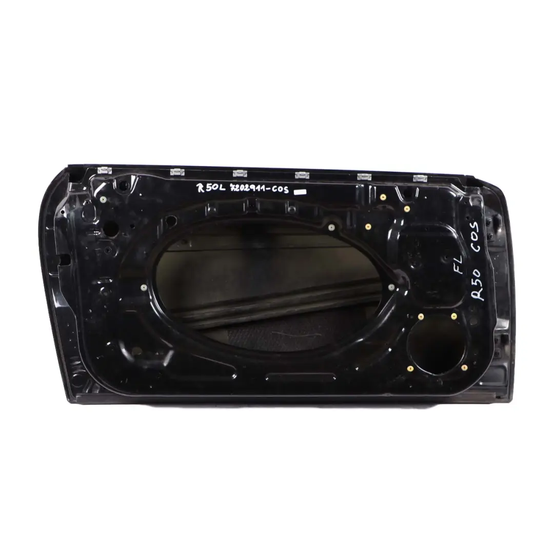 Front Left Door N/S Cosmosschwarz Cosmos Black - 303 to Mini Cooper 1 R50 R52 R53 with Part number 7202911 Mini Cooper 1 R50 R52 R53 Front Left Door N/S Cosmosschwarz Cosmos Black - 303 - SKU 7202911-COS1 - Part number 7202911