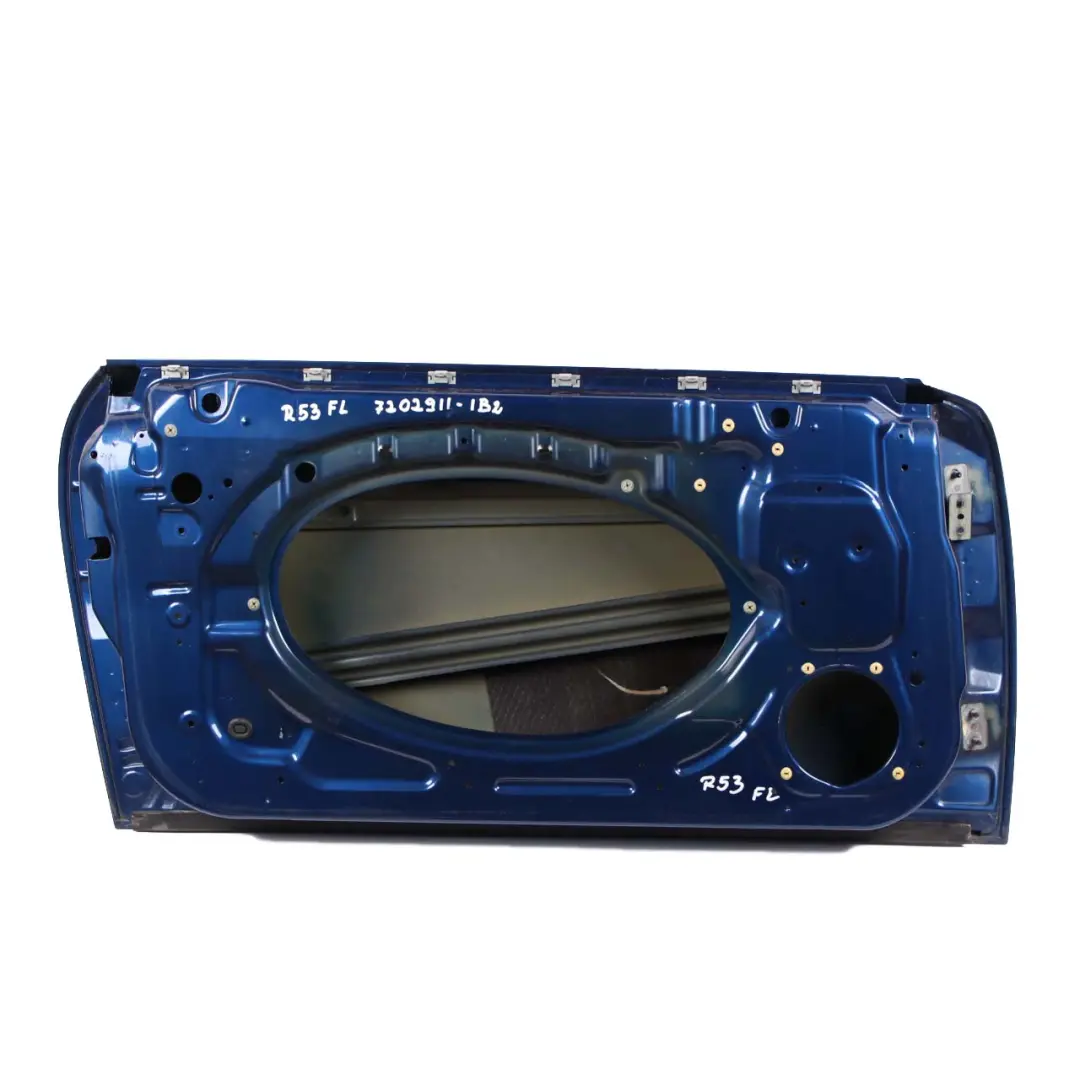 Front Left Door N/S Indi Blue Metallic - 896 to Mini Cooper One R50 R52 R53 with Part number 7202911 Mini Cooper One R50 R52 R53 Front Left Door N/S Indi Blue Metallic - 896 - SKU 7202911-IB2 - Part number 7202911