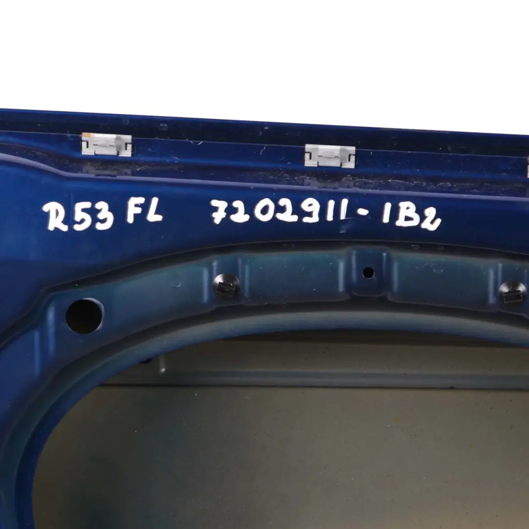 Front Left Door N/S Indi Blue Metallic - 896 to Mini Cooper One R50 R52 R53 with Part number 7202911 Mini Cooper One R50 R52 R53 Front Left Door N/S Indi Blue Metallic - 896 - SKU 7202911-IB2 - Part number 7202911