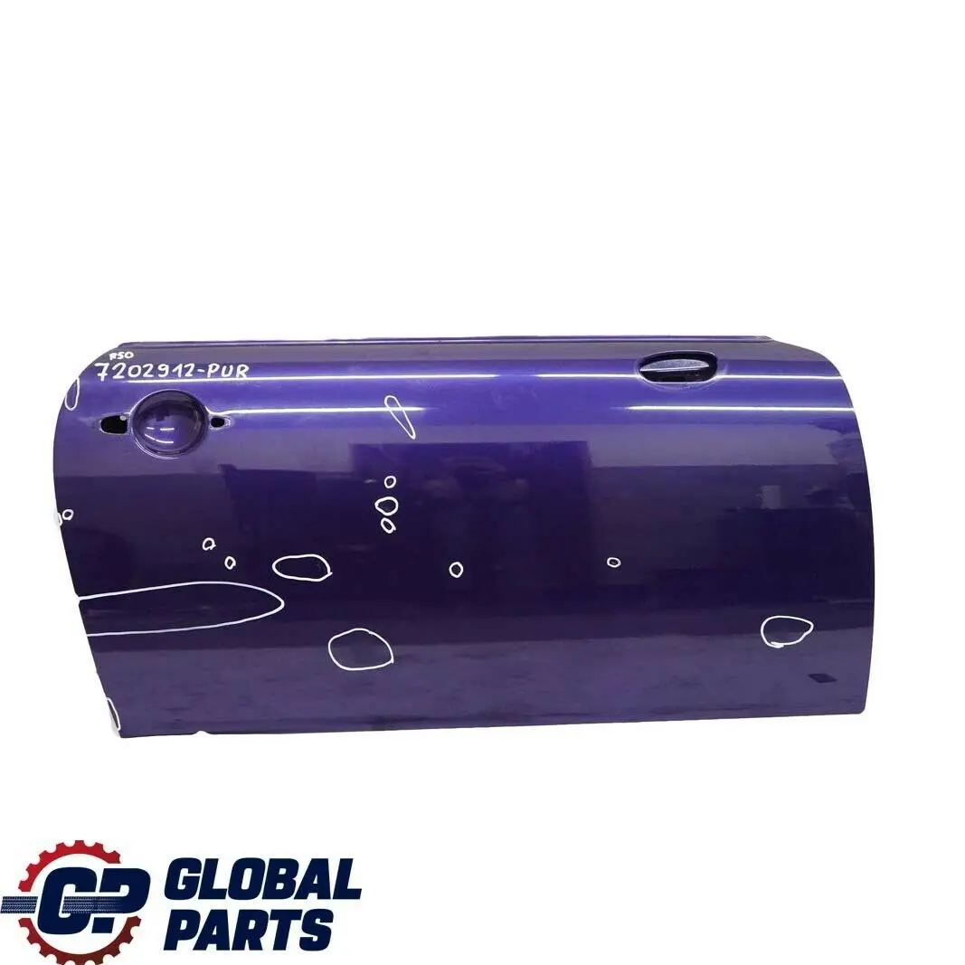 Front Right Door O/S Black-eye Purple Metallic A24 to BMW Mini Cooper R50 R52 R53 with Part number 7202912 BMW Mini Cooper R50 R52 R53 Front Right Door O/S Black-eye Purple Metallic A24 - SKU 7202912-PUR - Part number 7202912