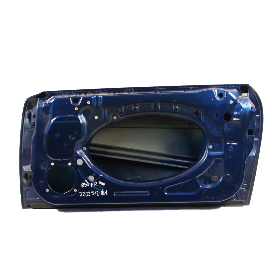 Front Right Door O/S Indi Blue Metallic - 896 to Mini Cooper One R50 R52 R53 with Part number 7202912 Mini Cooper One R50 R52 R53 Front Right Door O/S Indi Blue Metallic - 896 - SKU 7202912-IB1 - Part number 7202912