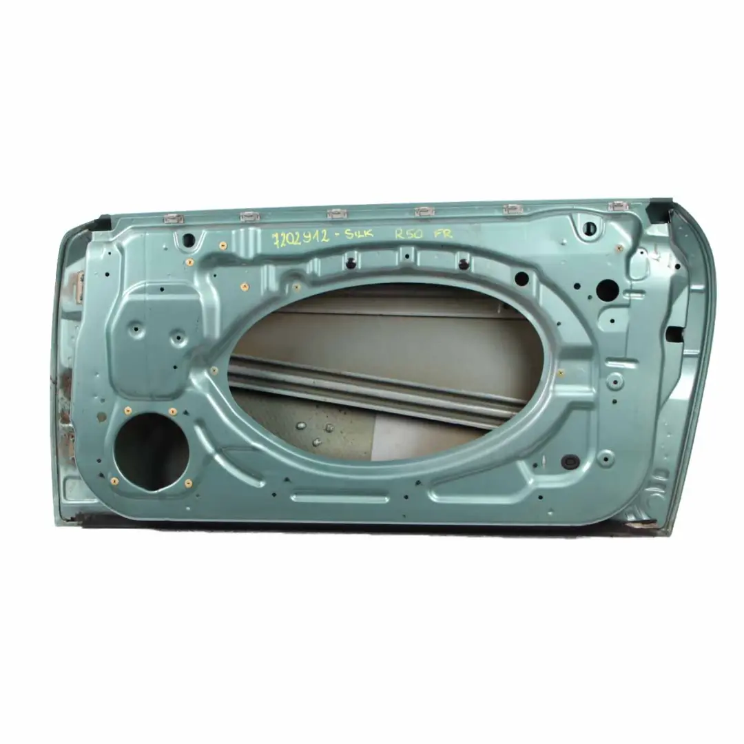 Front Door Mini R50 R52 R53 Cooper Right O/S Panel Silk Green Metallic - 901 to with Part number 7202912 Front Door Mini R50 R52 R53 Cooper Right O/S Panel Silk Green Metallic - 901 - SKU 7202912-SILK - Part number 7202912