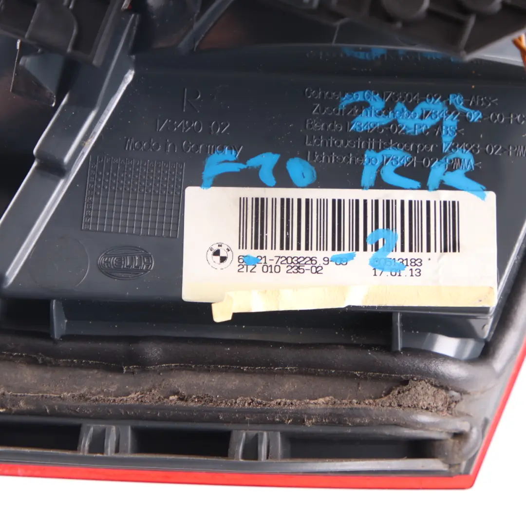 BMW F10 Światło Klapy Pokrywy Bagażnika Prawa Lampa Tylna - SKU 7203226 - Numer Części 7203226