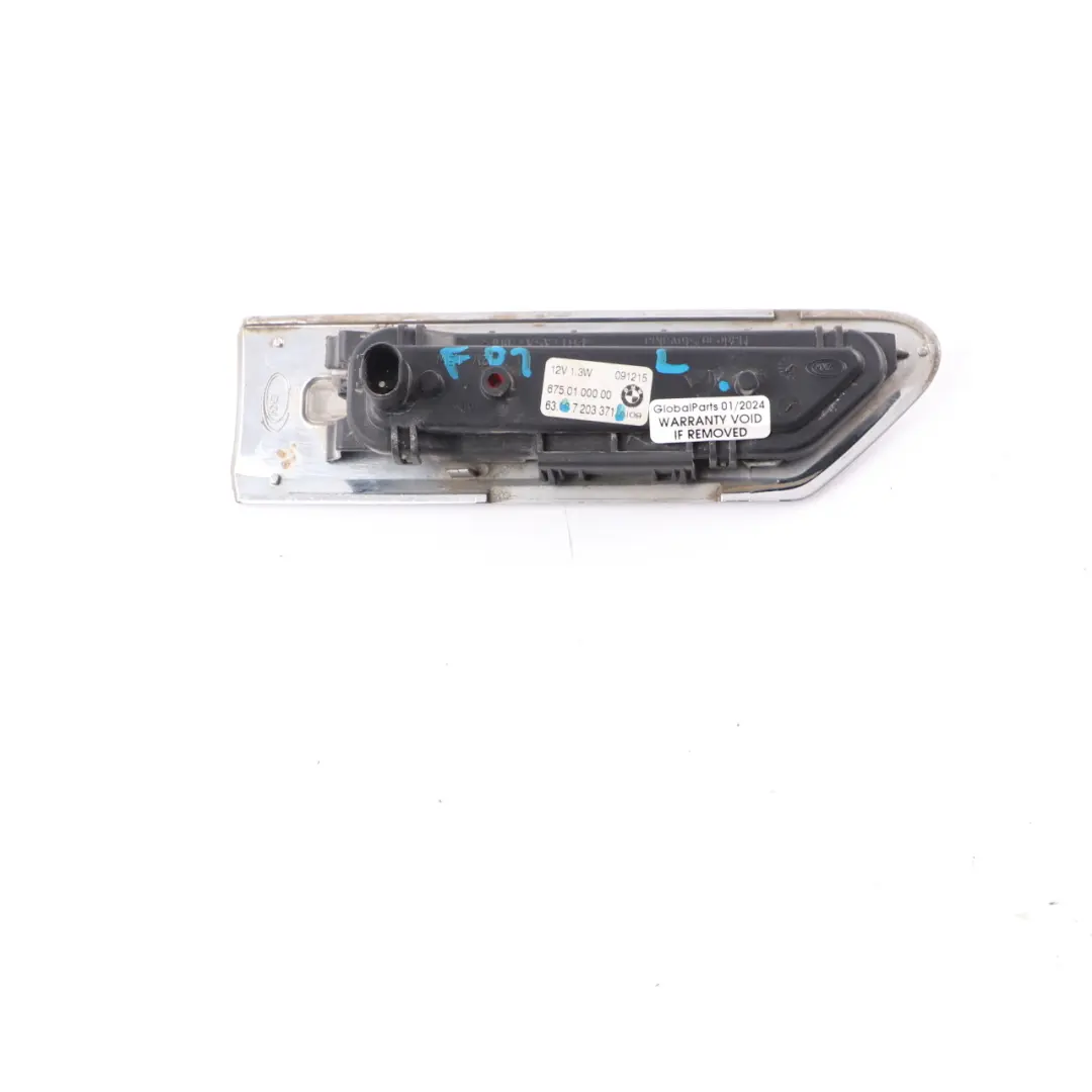  Indicator Lamp BMW F01 Left N/S Side Additional Turn White Chrome - SKU 7203371 - Part number 7203371