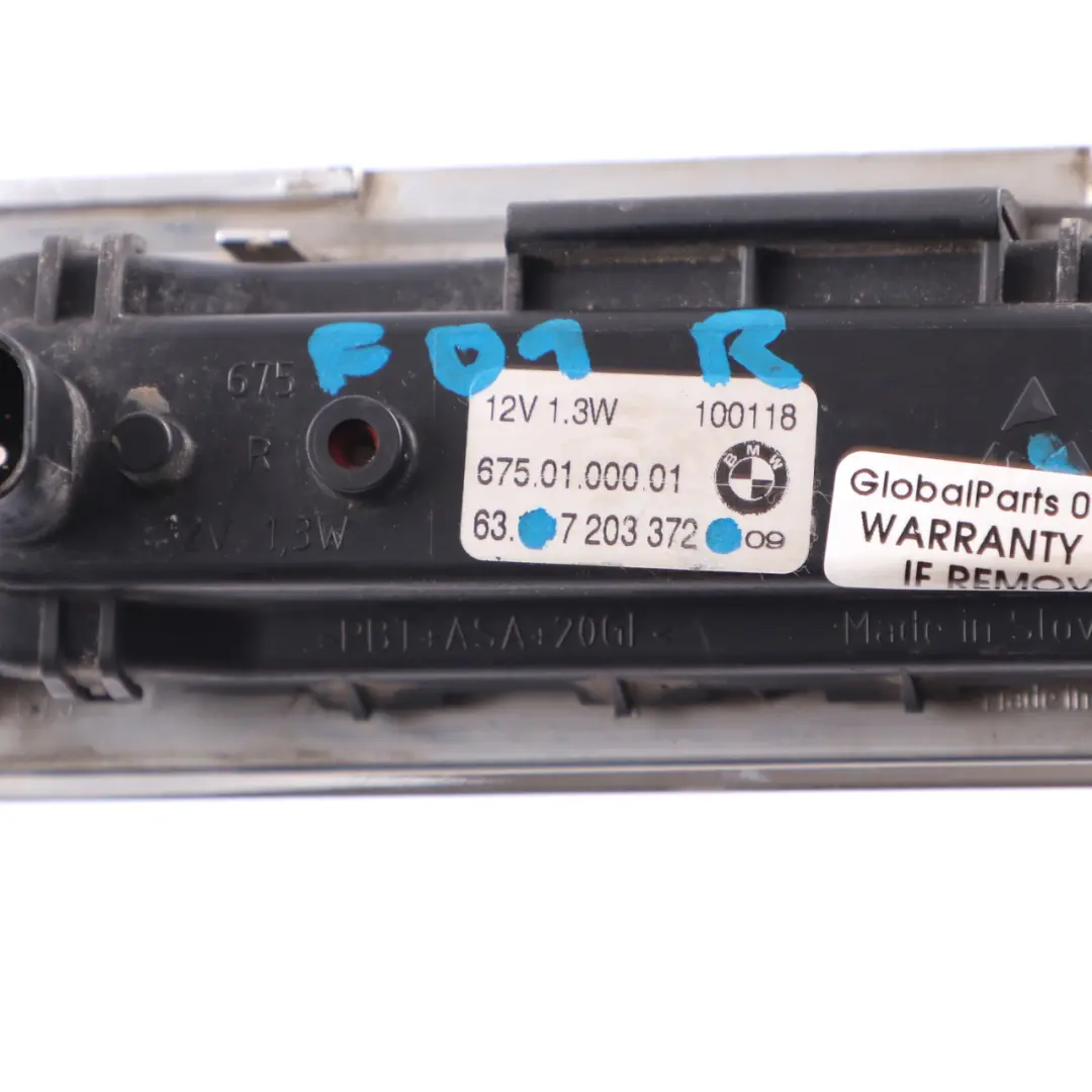  Indicator Lamp BMW F01 Right O/S Side Additional Turn White Chrome - SKU 7203372 - Part number 7203371